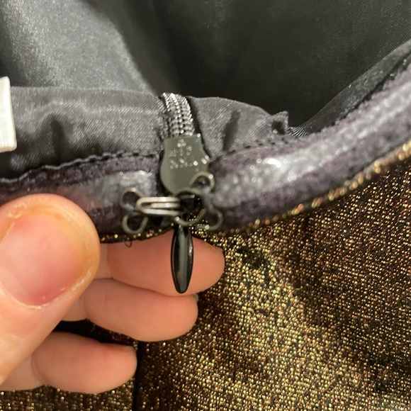 🌹🆕 Trina Turk Holiday Christmas New Years Eve Strapless Gold Mini Dress Size 2 - Picture 5 of 17